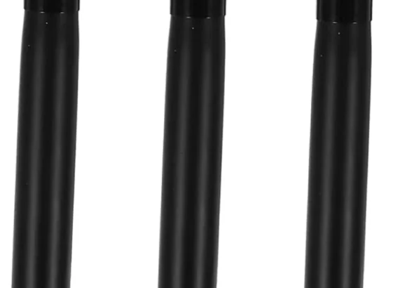 Healvian 3-Piece Black Latex Sponge Brush Set for Flawless Concealer and Foundation Blending, Dual