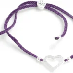 Sterling Silver Hammered Heart Bracelet for Women