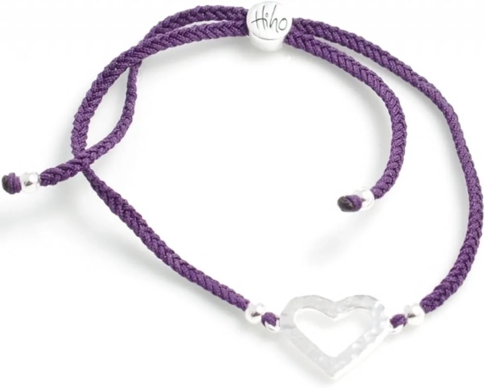 Sterling Silver Hammered Heart Bracelet for Women