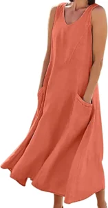 Women's Casual Sleeveless Pocket Dress