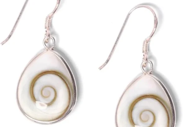925 Sterling Silver Shiva Eye Seashell Earrings for Women