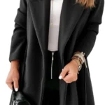 Cicy Bell Women's Classic Notched Lapel Coat