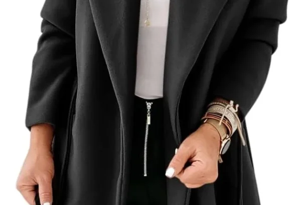 Cicy Bell Women's Classic Notched Lapel Coat