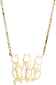 Personalized Cat Name Necklace for Women