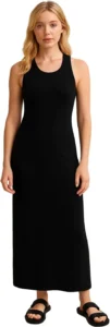 Women's Plus Size Racerback Maxi Dress - Long Sleeveless Jersey Vest Dress in UK Sizes 8