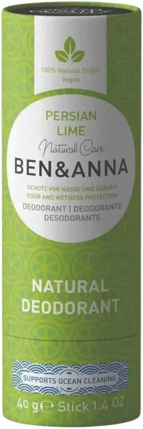 BEN & ANNA Natural Deodorant Stick for Men & Women - Persian Lime, Aluminum