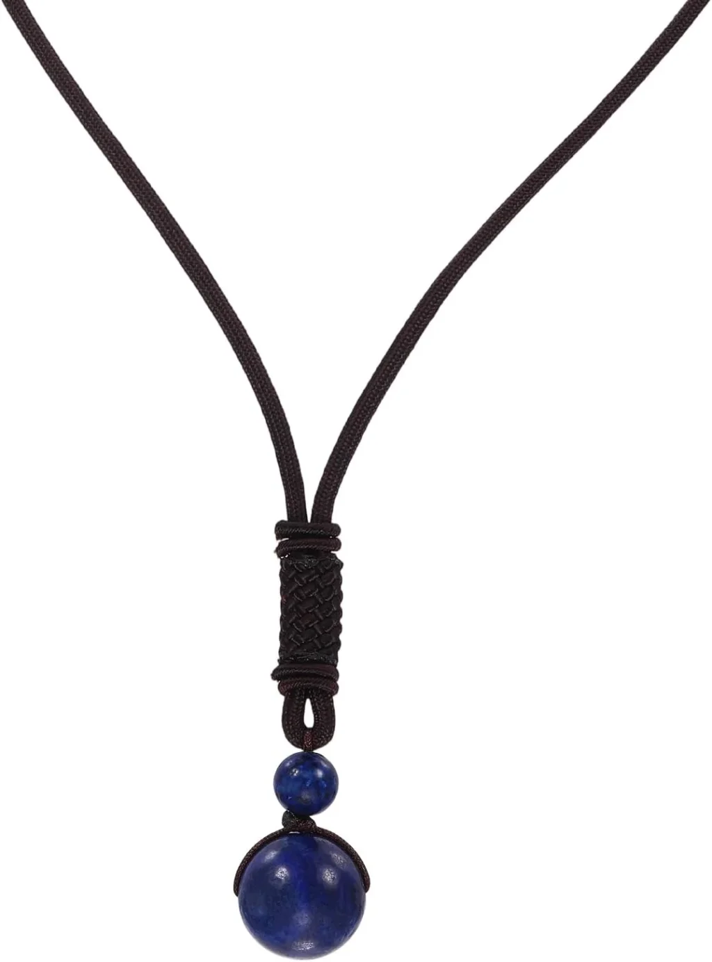 Natural Stone Protection Necklace with Adjustable Rope for Men and Women