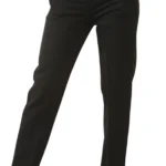 Women's Professional Stretch Pull-Up Work Trousers | Straight Leg Office Pants with Elasticated Waistband & Pockets