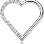 ASTMF136 Titanium Daith Earrings 16G 8mm 10mm Clicker Hoop for Left Ear