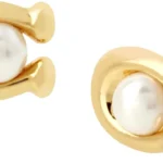 COACH Pearl and Crystal Stud Earrings for Women, Sterling Silver Gift Boxed