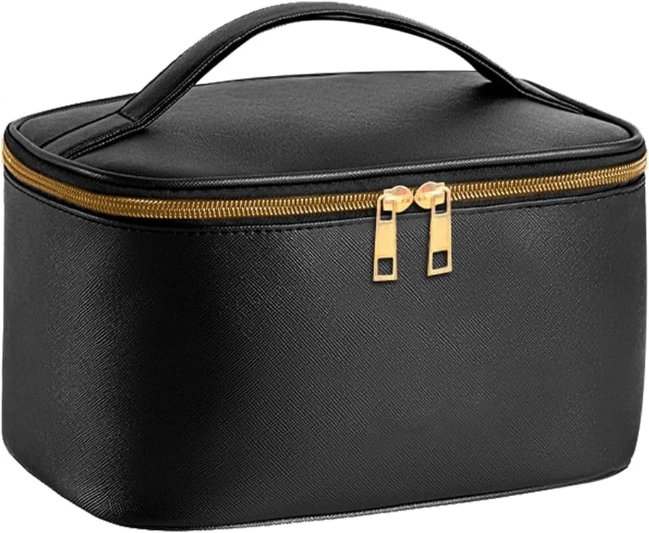 Large Travel Makeup Bag with Brush Compartment