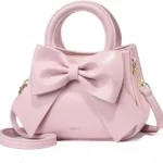Nicole & Doris Women's Small Crossbody Satchel Handbag with Top Handle & Bowknot, 4 Compartments, PU Leather, 22cm x 17cm x 9cm, 12 Month Warranty