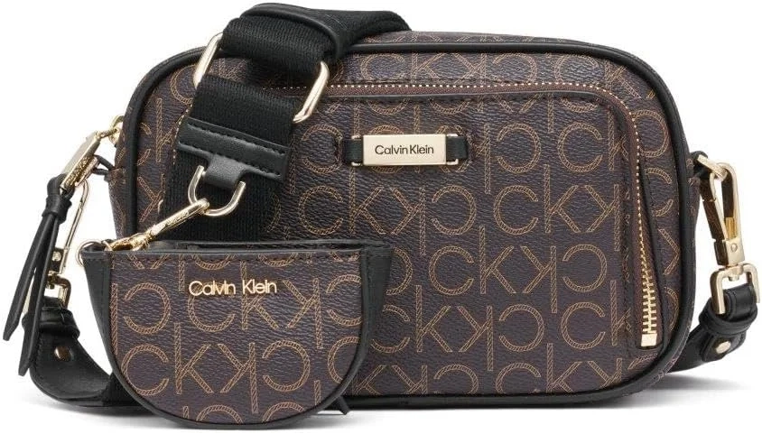 Calvin Klein Women's Zulle Organizational Camera Bag Crossbody Purse for Travel & Everyday Essentials
