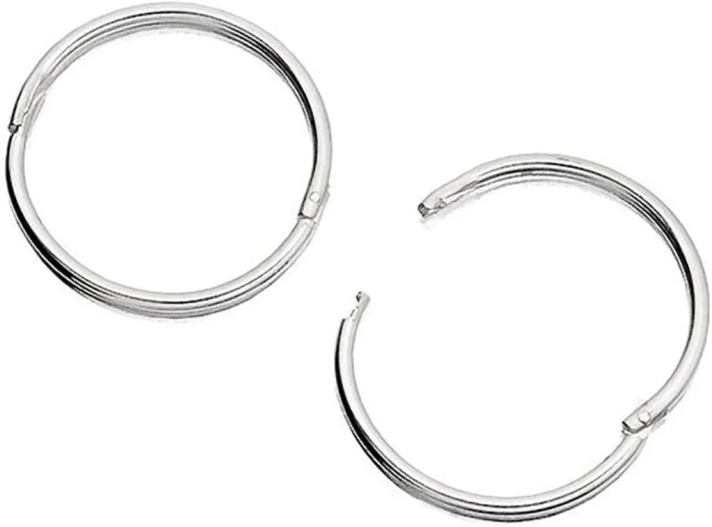 Silver Hinged Hoop Earrings for Women