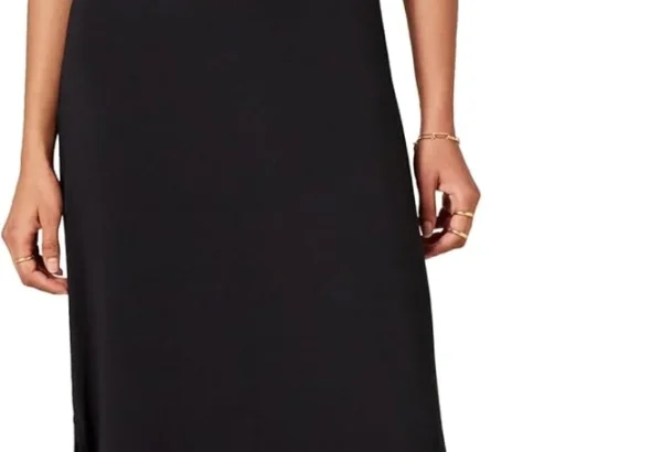 Amazon Essentials Women's Soft V-Neck Midi Dress: Short-Sleeve Jersey T