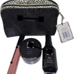 Ted B. Women's Rose & Cassis Beauty Gift Set with Body Spray, Body Souffle, Lipstick & Floral Cosmetic Bag