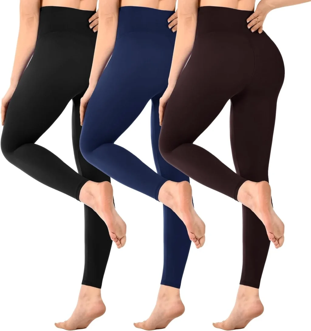 Women's High Waist Black Opaque Leggings 3