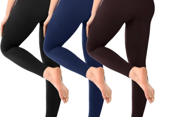 Women's High Waist Black Opaque Leggings 3