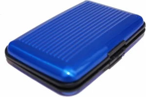 Aluminium RFID Blocking Credit Card Wallet in Blue
