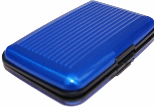 Aluminium RFID Blocking Credit Card Wallet in Blue