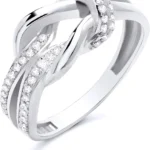 Sterling Silver Chunky Knot Ring with CZ