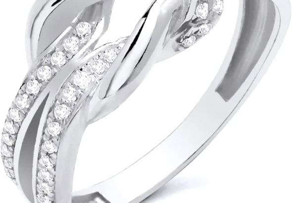 Sterling Silver Chunky Knot Ring with CZ