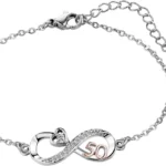 Dainty Adjustable Heart Infinity Bracelet for Women