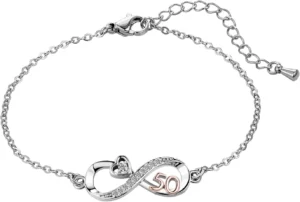 Dainty Adjustable Heart Infinity Bracelet for Women