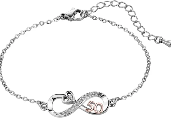 Dainty Adjustable Heart Infinity Bracelet for Women