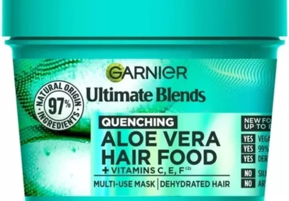 Garnier Fructis Hair Food Aloe Vera Mask for Dry Hair & Scalp - 100 Hour Moisturizing Treatment with Vitamins C, E, F