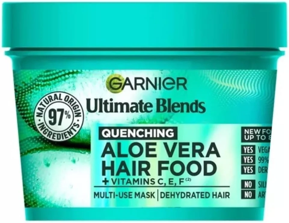 Garnier Fructis Hair Food Aloe Vera Mask for Dry Hair & Scalp - 100 Hour Moisturizing Treatment with Vitamins C, E, F