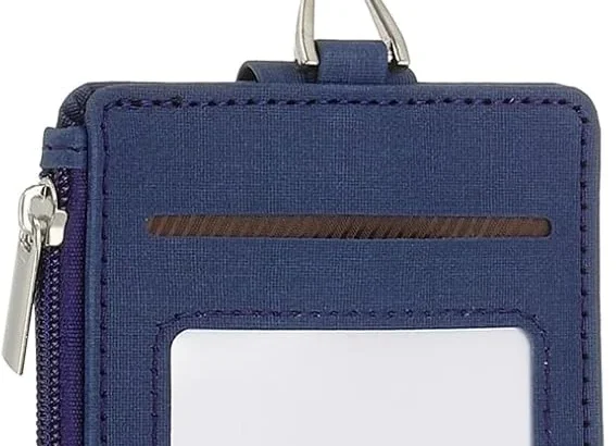 Leather RFID Blocking Card Holder Keychain Wallet