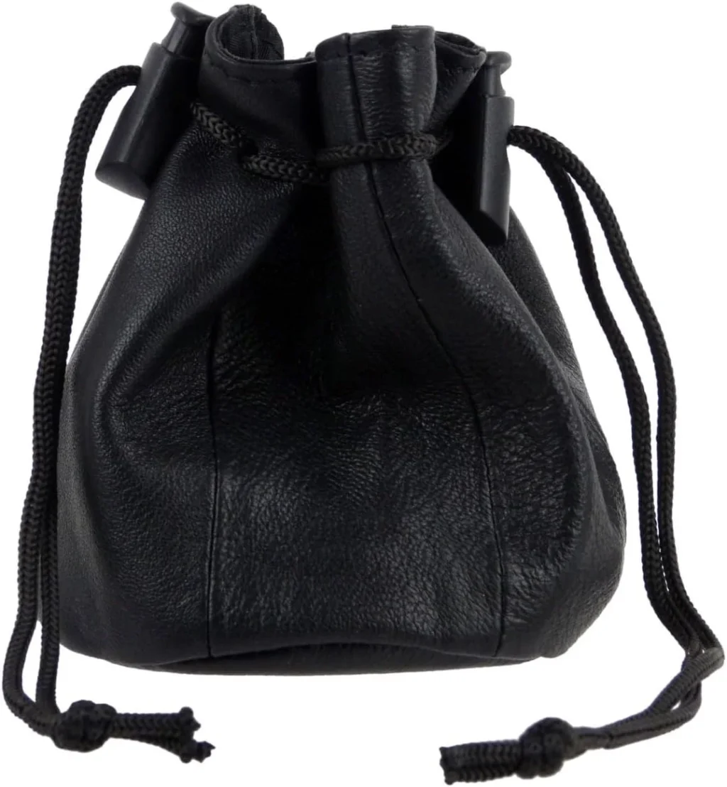 Small Black Drawstring Coin Pouch