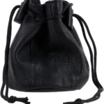 Small Black Drawstring Coin Pouch