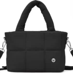 WESTBRONCO Quilted Puffer Crossbody Bag for Women: Mini Tote Shoulder Purse in Nylon
