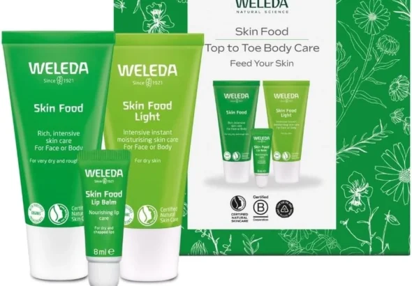 Weleda Skin Food Top to Toe Gift Set with Original Cream, Light Formula & Lip Balm