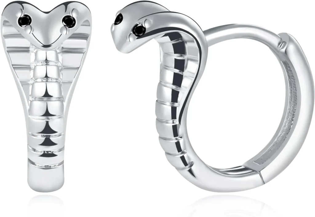 Snake Cobra Hoop Stud Earrings for Men and Women