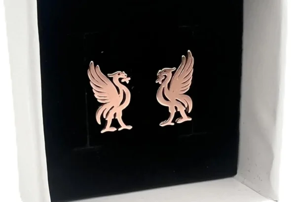 Liverbird Stud Earrings in Sterling Silver and Rose Gold