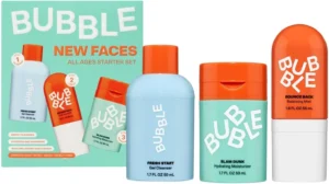 Bubble Skincare Gift Set for Dry Skin - Exfoliating Cleanser, Balancing Toner & Hydrating Face Cream
