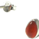 Sterling Silver 925 Carnelian Stud Earrings