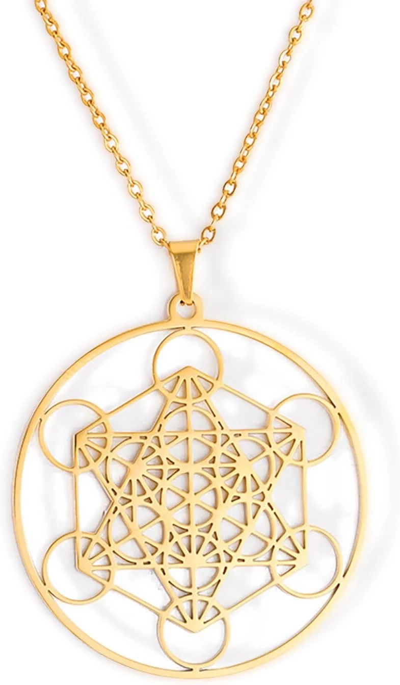 Metatron's Cube Necklace for Women in Gold