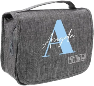 Personalized Travel Toiletry Bag with Custom Name & Initials