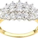 9ct Yellow Gold 1.50ct Simulated Diamond Cluster Ring