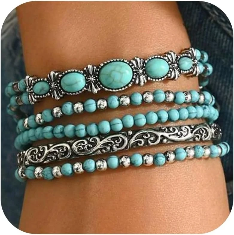 Navajo Pearls Bracelet for Women: Authentic Turquoise Bead Western Jewelry with Sterling Silver Clasp