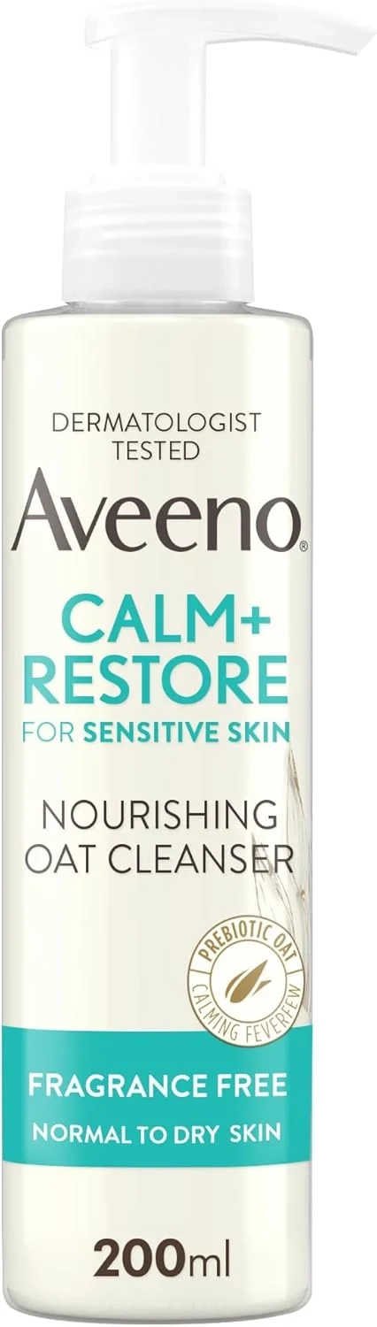 AVEENO Calm + Restore Nourishing Oat Cleanser for Sensitive Skin - Gentle, Non