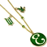 WICKED Musical Elphaba Green & Gold 'E' Charm Necklace