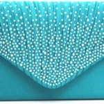 Elegant Satin & Diamante Wedding Clutch Bag for Women with Detachable Shoulder Chain