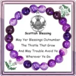 Scottish Thistle Bracelet with Amethyst Beads