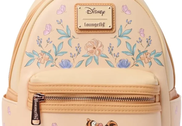 Loungefly Winnie the Pooh Eeyore Mini Backpack Floral Print Shoulder Bag for Women and Disney Fans