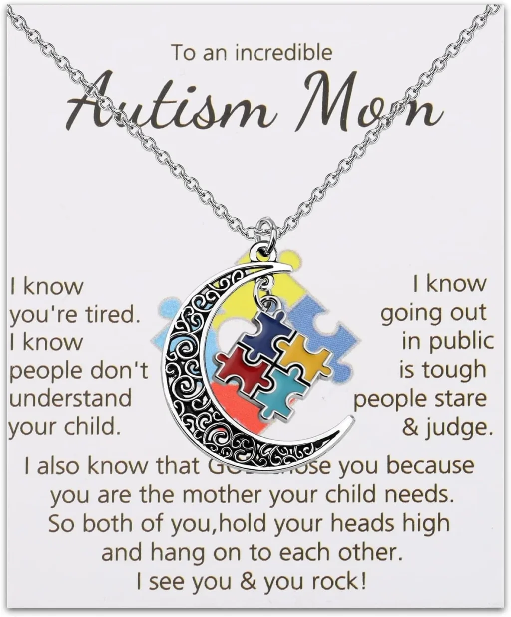 Autism Awareness Necklace for Women